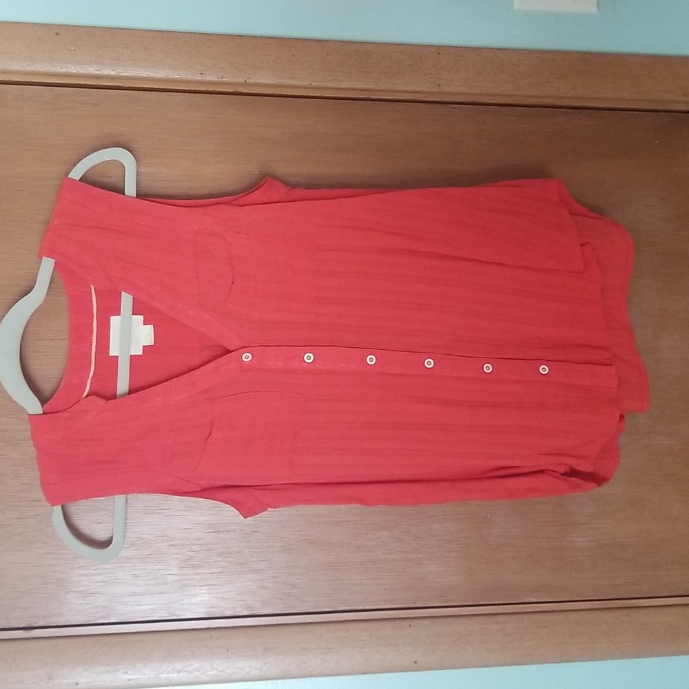 Anthropologie Maeve Orange Sleeveless Top Shirt sz 2